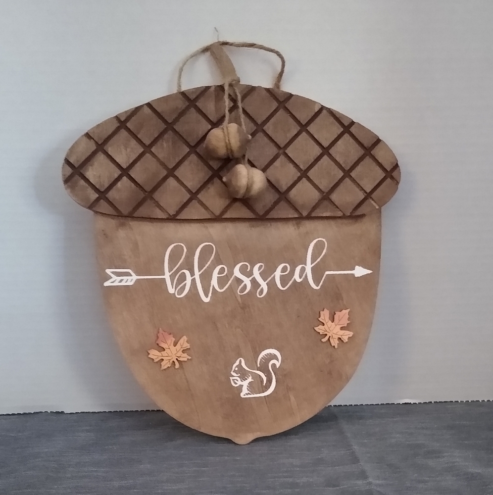 Acorn wall hanger chalk couture